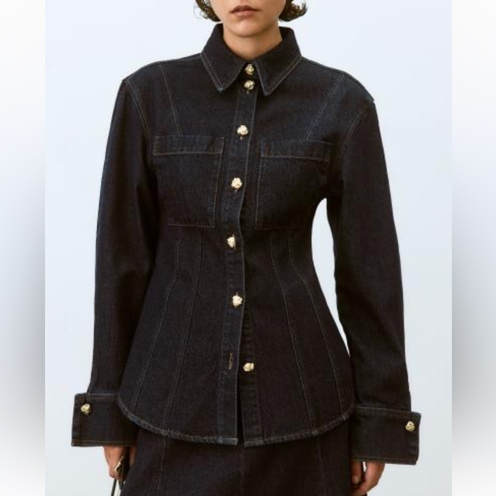 H&M Edition Cinched Waist Denim Shirt